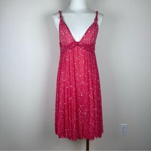 Diane Von Furstenberg Dress Womens Six Y2K Mini Silk Slip Mesh Fairy Whimsy Pink